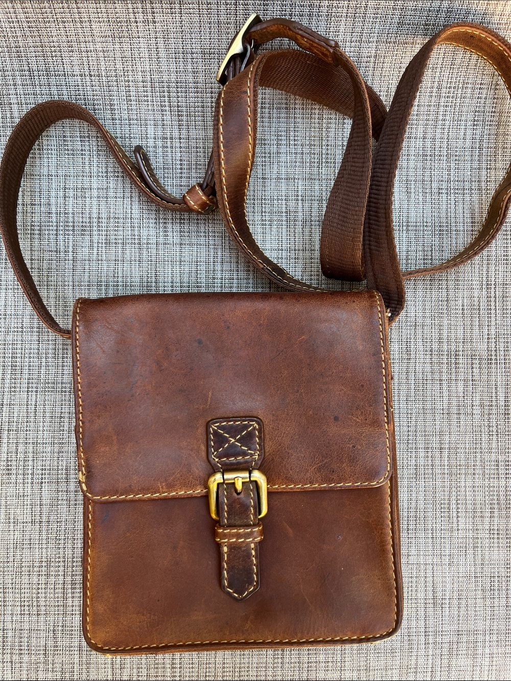 Visconti Distressed Leather Crossbody Bag